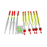 Kit with plastic and polystyrene fishing float, set of 15 pieces, multicolor color